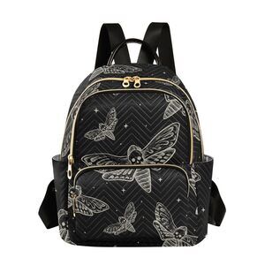 7007 Mini Backpack Gothic Skull Butterfly Moth Fashion Backpack Purse